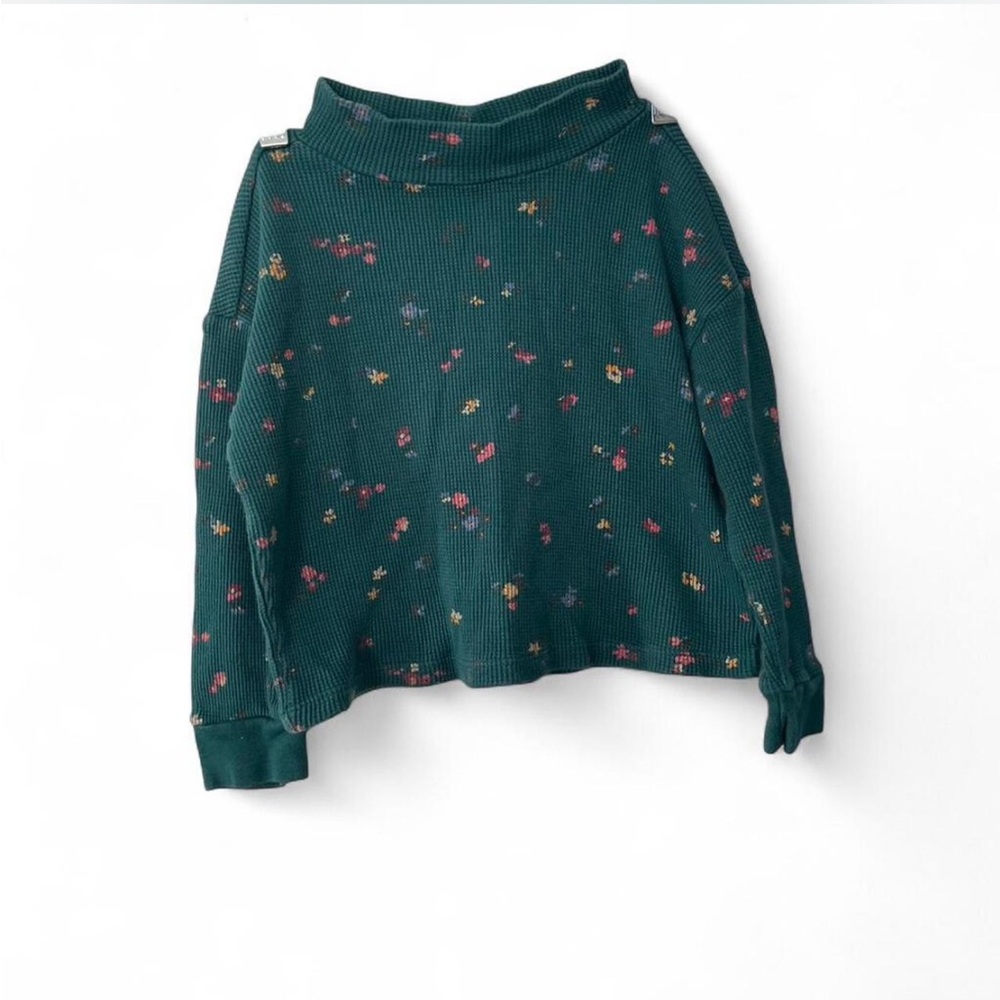 GAP Green Toddler Thermal with Floral Accents